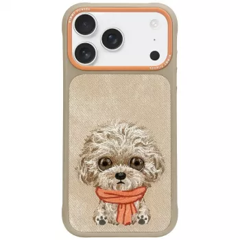 Coque Nimmy Big Eyed Pet 2.0 Dog pour Apple iPhone 17 Pro, beige