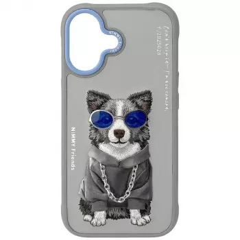 Coque Nimmy Glasses Cool Dog pour iPhone 17, gris