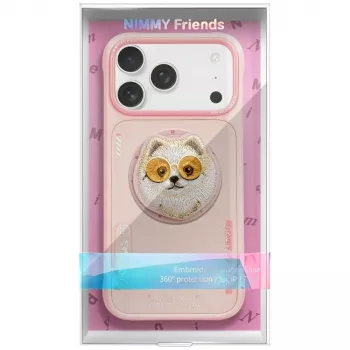 Coque MagSafe Nimmy Glasses Cool Dog pour iPhone 17 Pro rose