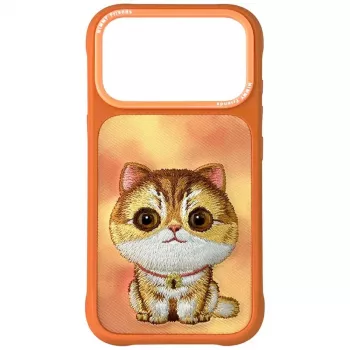 Coque Nimmy Big Eyed Pet 2.0 Cat pour Apple iPhone 17 Pro, orange