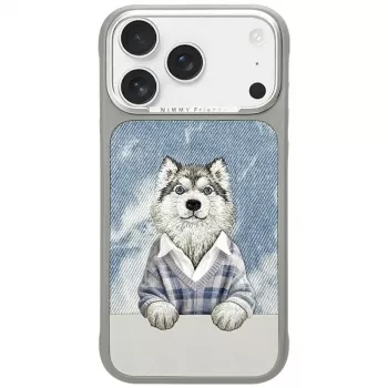 Coque MagSafe Nimmy Gentle Pets Series Dog pour Apple iPhone 17 Pro grise