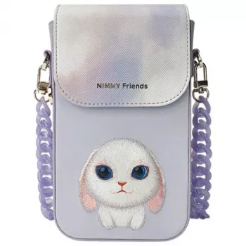 Pochette de téléphone Nimmy Big Eyed Pet 2.0 Rabbit, violette