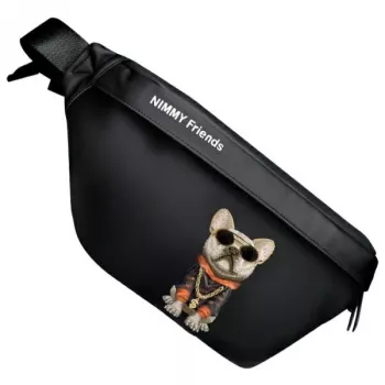 Sac bandoulière Nimmy Cool Dog with Glasses noir