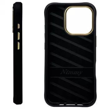 Coque Nimmy pour iPhone 16 Pro 6,3 pouces noire Cool Dog avec lunettes