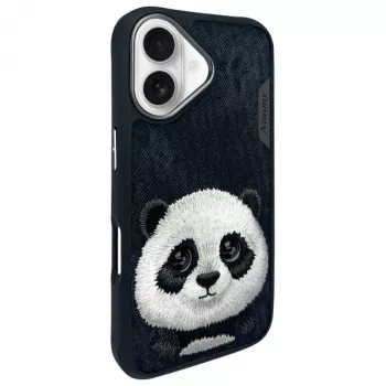 Nimmy Big Eyed Pet 2.0 Panda étui pour Apple iPhone 16 6,1 noir