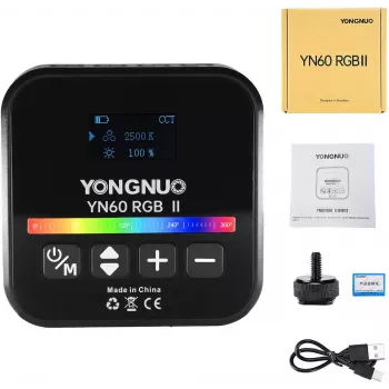 Éclairage vidéo LED Yongnuo YN60 RGB II - WB (2500K - 9900K), noir