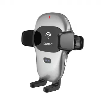 Dudao Car Phone Holder with Built-in Qi Wireless Charger 15W Grey (F20xs)