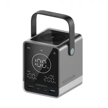 Batterie externe CUKTECH 300W 40000 mAh avec charge sans fil 2x USB-C + 2x USB-A noire