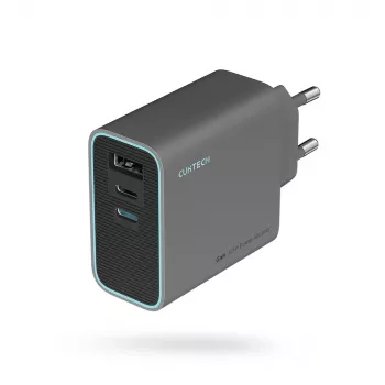 Chargeur mural CUKTECH CUKAD653EUGR 65W GaN 3 ports USB-C et USB-A - gris