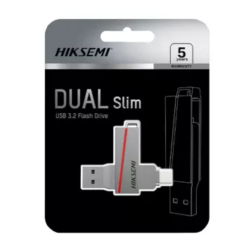 Clé USB HIKSEMI CLE 64 Go E307C U3 double USB 3.2 et USB Type-C grise