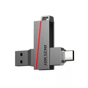 Clé USB HIKSEMI CLE 64 Go E307C U3 double USB 3.2 et USB Type-C grise