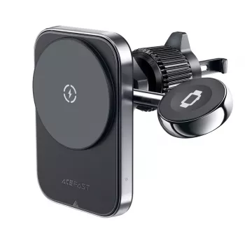 Acefast D18 Car Mount with MagSafe / Qi Wireless Charger + USB-A to USB-C Cable - Black