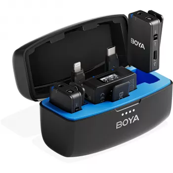 Système de microphones sans fil BOYA Boyamic 1 1TX + 3RX (2,4 GHz, portée 100 m, enregistrement 8 Go)