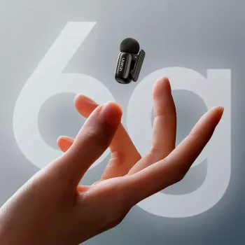 Ensemble de micros-cravates sans fil ULANZI A200 Mini Mic - 2 émetteurs, USB-C, portée 100 m, noir