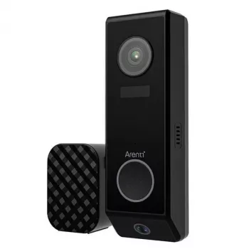 Arenti P10 Sonnette 2K Sonnette vidéo intelligente avec carillon sans fil, IP65, détection PIR + IA, batterie rechargeable ou filaire, compatible Alexa/Google Assistant