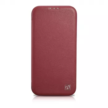 Icarer CE Premium Leather Folio Case for iPhone 14 Plus with Magnetic Flap MagSafe Red (WMI14220715-RD)