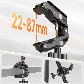 Bras magique Ulanzi HD02 avec pince, filetage 1/4 inch