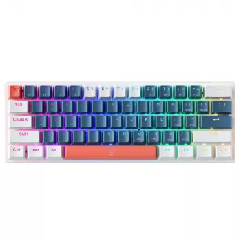 MACHENIKE K500-B61 60% Mechanical Gaming Keyboard, Outemu Blue Switches, RGB Backlight, Blue/White