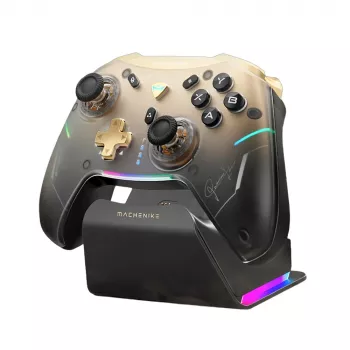 Machenike G5Pro Premium Edition Wireless Game Controller with Charging Dock - Black & Gold