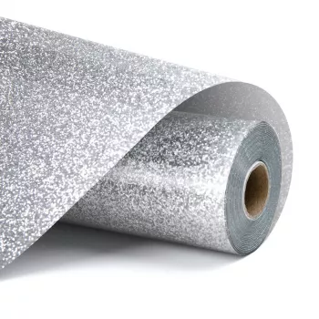 LOKLIK Vinyle thermocollant pailleté - Argent - 30,5 x 90 cm (SG-HTV-1570-US-L-B2B)