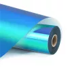 LOKLIK Film vinyle adhésif permanent holographique - Bleu eau - 30,5 x 90 cm