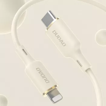 Dudao L7SF Câble 2-en-1 USB-C vers USB-C / Lightning 100W 1,2m beige