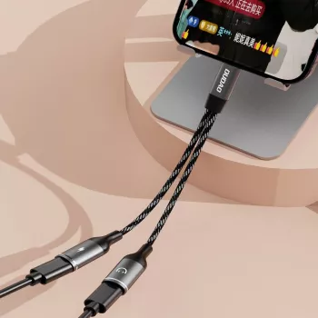Dudao L13C+ Adaptateur 2-en-1 USB-C vers USB-C avec audio et charge