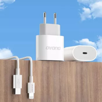 Dudao A14EUC Adapter 20W (1m USB-C to USB-C Cable Included) White