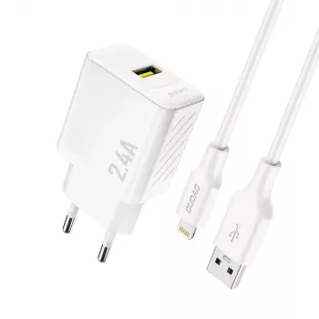 DUDAO A23LEU adaptateur 12W 1xUSB-A (câble USB-A vers Lightning 1m inclus) blanc