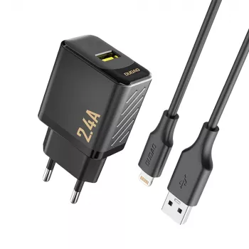 Dudao A23LEU adaptateur 12W 1xUSB-A (câble USB-A vers Lightning 1m inclus) noir