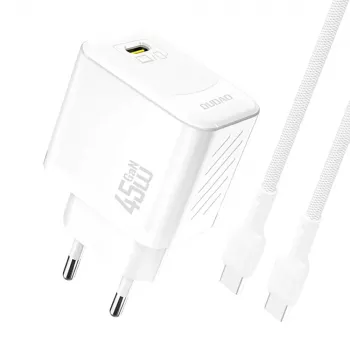 Dudao A28C 45W GaN Wall Charger with USB-C Cable - White