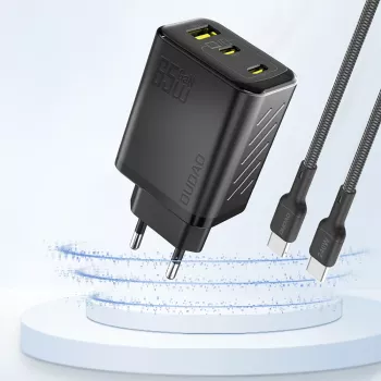 Dudao A29 65W GaN chargeur mural 2x USB-C + 1x USB-A noir