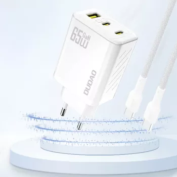 Dudao A29 65W GaN 2x USB-C + 1x USB-A chargeur - blanc