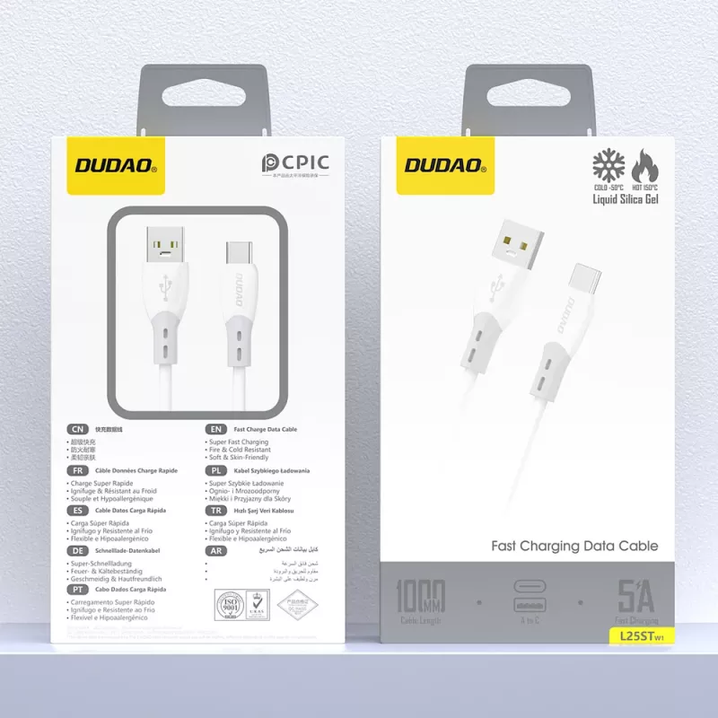 Dudao L25ST câble USB-A vers USB-C 1m blanc