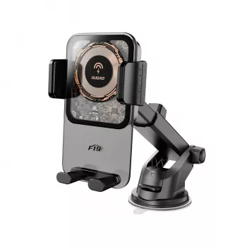 Support téléphone voiture Dudao F19 avec chargeur sans fil 15W - noir