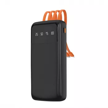 Dudao K6Pro Universal Power Bank 10000mAh with USB, USB-C, Lightning Cable Black (K6Pro-black)