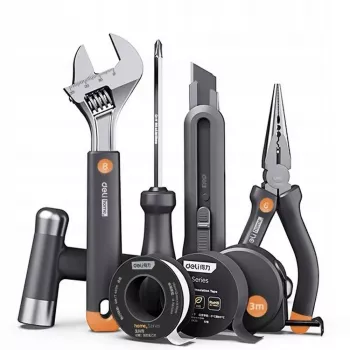 Ensemble d'outils ménagers Deli D895485, 8 pièces, gris