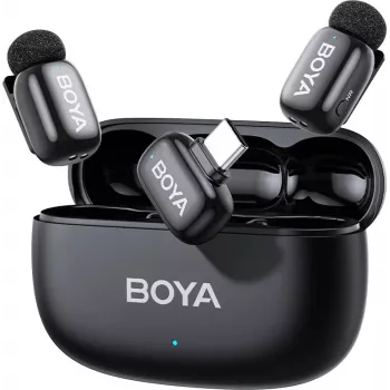Système de microphones sans fil BOYA mini 2-02 2,4 GHz USB-C - noir