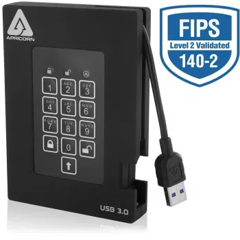Apricorn Aegis Padlock Fortress A25-3PL256-2000F - disque dur chiffré - 2 To - externe (portable)