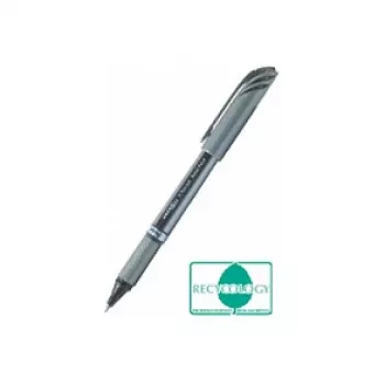 Stylo gel rétractable Pentel BL27-AX EnerGel - pointe aiguille 0,35 mm - encre noire - corps métal argent