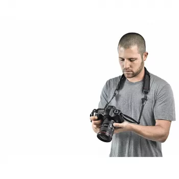 Sangle d'appareil photo Manfrotto Pro Light Camera Strap PL avec système de fixation rapide, noire