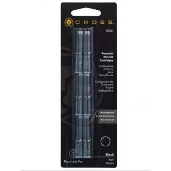 Cartouches d'encre pour stylo-plume Cross 8921, noires, lot de 6