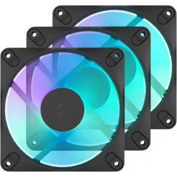 Ventilateurs Fractal Design Dynamic 3-14 RGB noirs 140 mm PWM, pack de 3