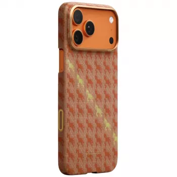 Coque MagSafe PITAKA Happiness Rides Edge pour iPhone 17 Pro Amber