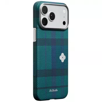 PITAKA Flora in Grid Edge Case for iPhone 17 Pro Max - Forest Dawn