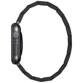 Bracelet à maillons en fibre de carbone PITAKA Link Band Retro pour Apple Watch 42/44/45/49 mm noir gris