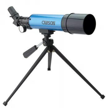 Télescope réfracteur Carson Aim 50 mm avec lentille Barlow 3x et trépied en aluminium