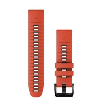 Bracelet de montre Garmin QuickFit 22 mm en silicone, rouge/graphite (010-13280-04)