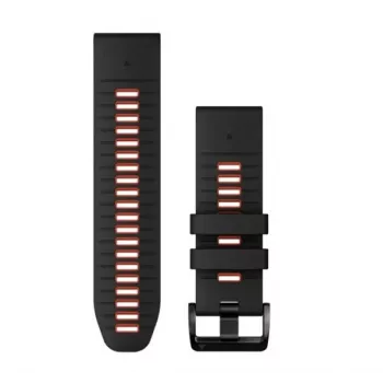 Bracelet de montre Garmin QuickFit 26 mm en silicone noir/rouge 010-13281-06