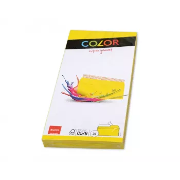 Enveloppe couleur ELCO C5/6 (114 x 229 mm), sans fenêtre, autocollante, 100 g/m², jaune, 25 pièces (74617.72)